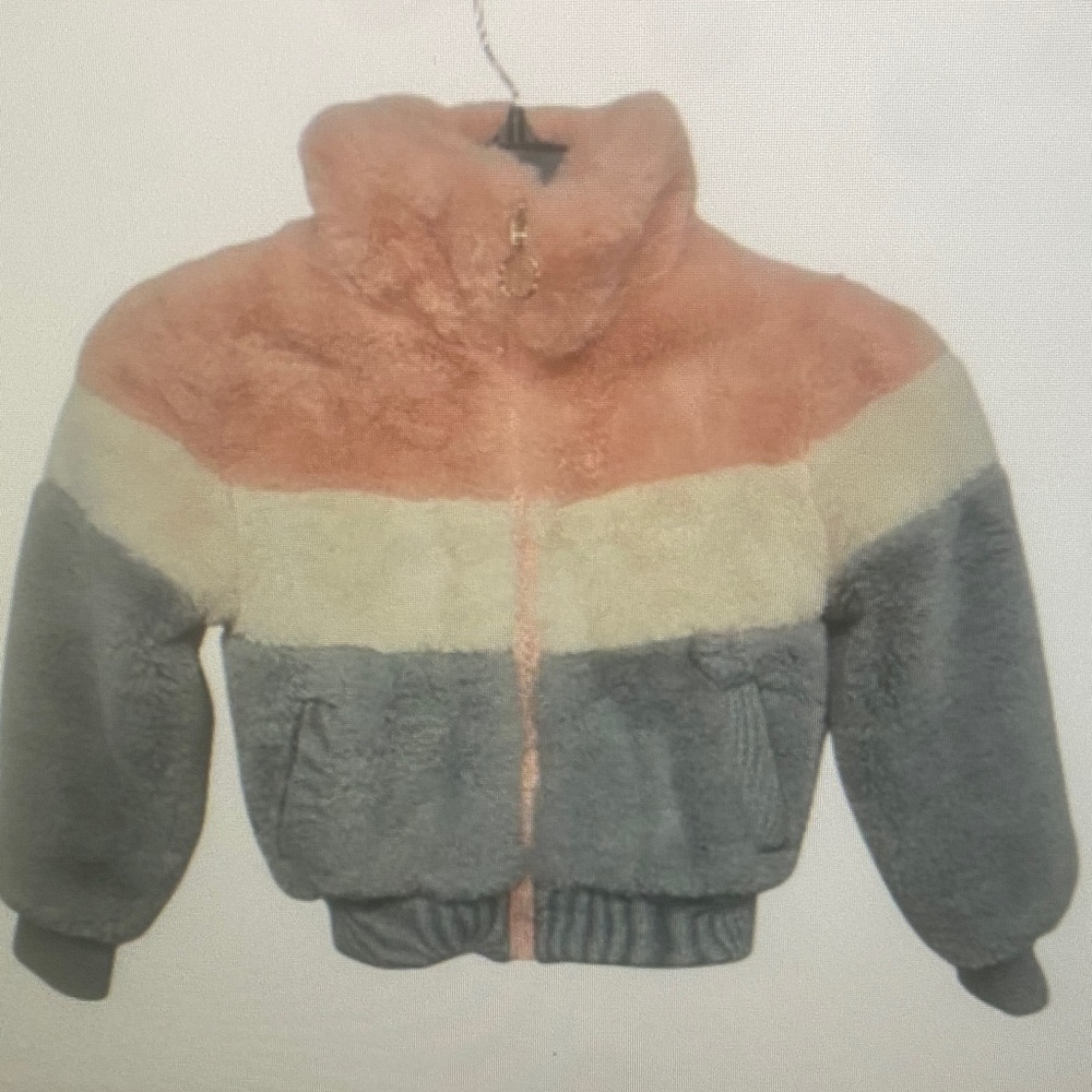Colorblock Faux Fur Jacket